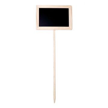 Rechteckiges Pflanzenschild aus Holz und Schiefer, großes Modell 20 x 14 cm - Höhe 54 cm