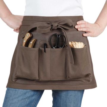 Kurze Garten-Schürze mit 7 Taschen 100% Baumwolle - Einheitsgröße