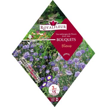 Blumenmischung für blaue Blumensträuße zum Säen - Beutel für 3 m2