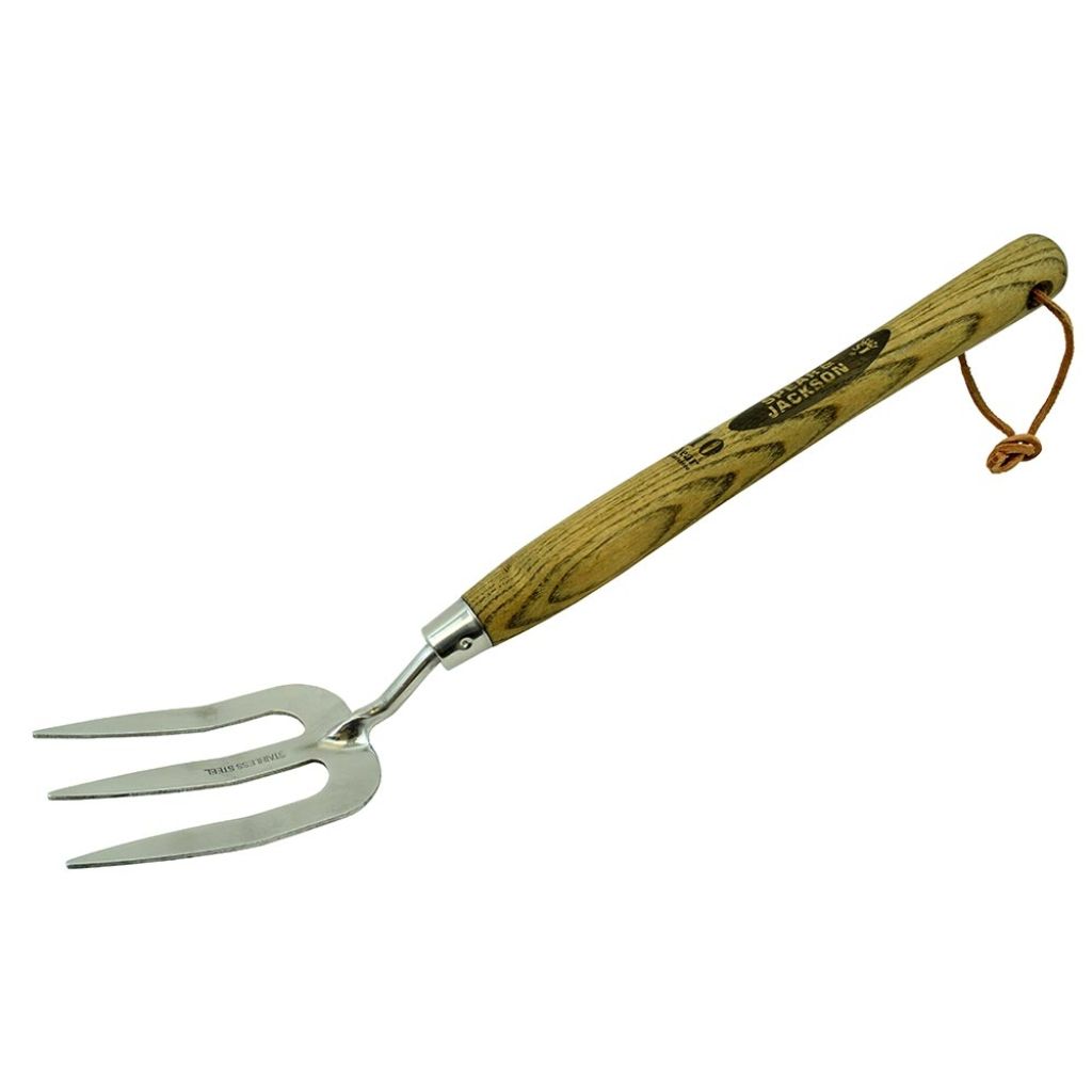 Fourche à fleurs traditionnelle à long manche en acier poli miroir Spear & Jackson