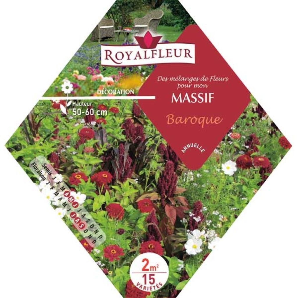 Barocke Blumenbeet-Mischung - Beutel für 3 m2