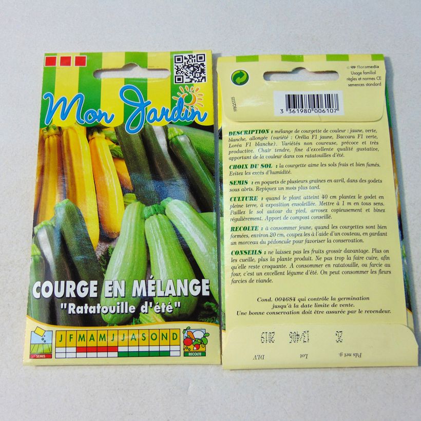 Beispiel eines Exemplars von Garten-Kürbis die Tüte mit 12 Samen (2g) wie geliefert