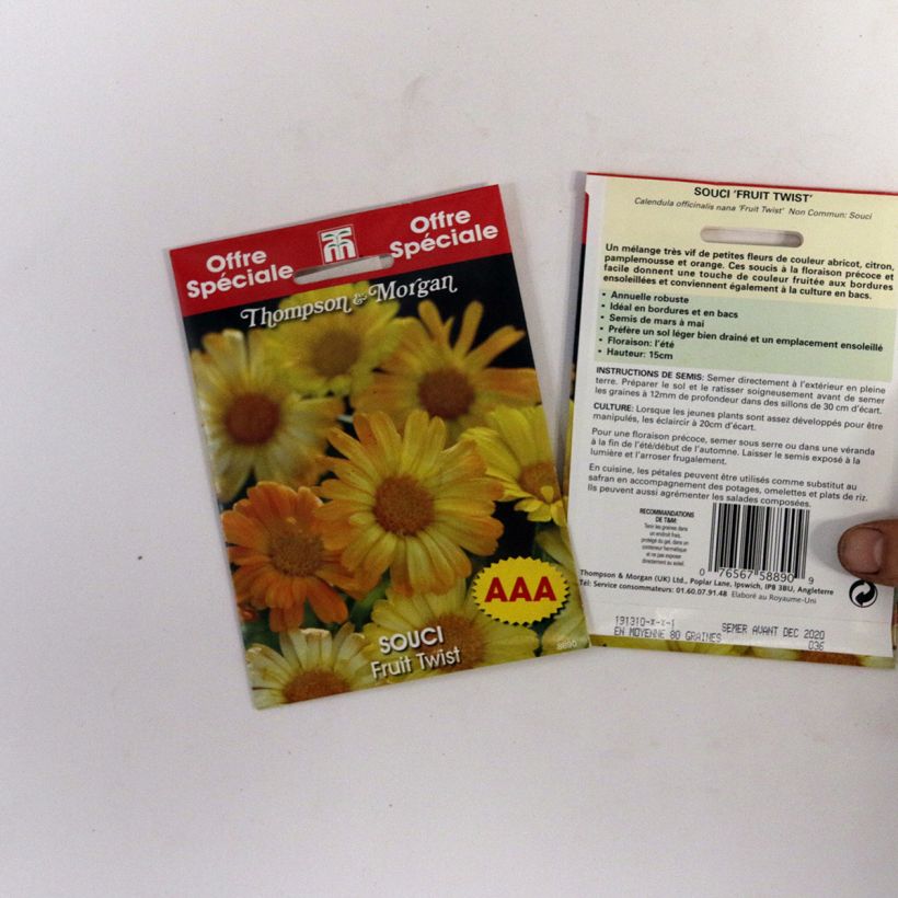 Beispiel eines Exemplars von Garten-Ringelblume Nana Fruit Twist - Calendula die Tüte mit 80 Samen wie geliefert