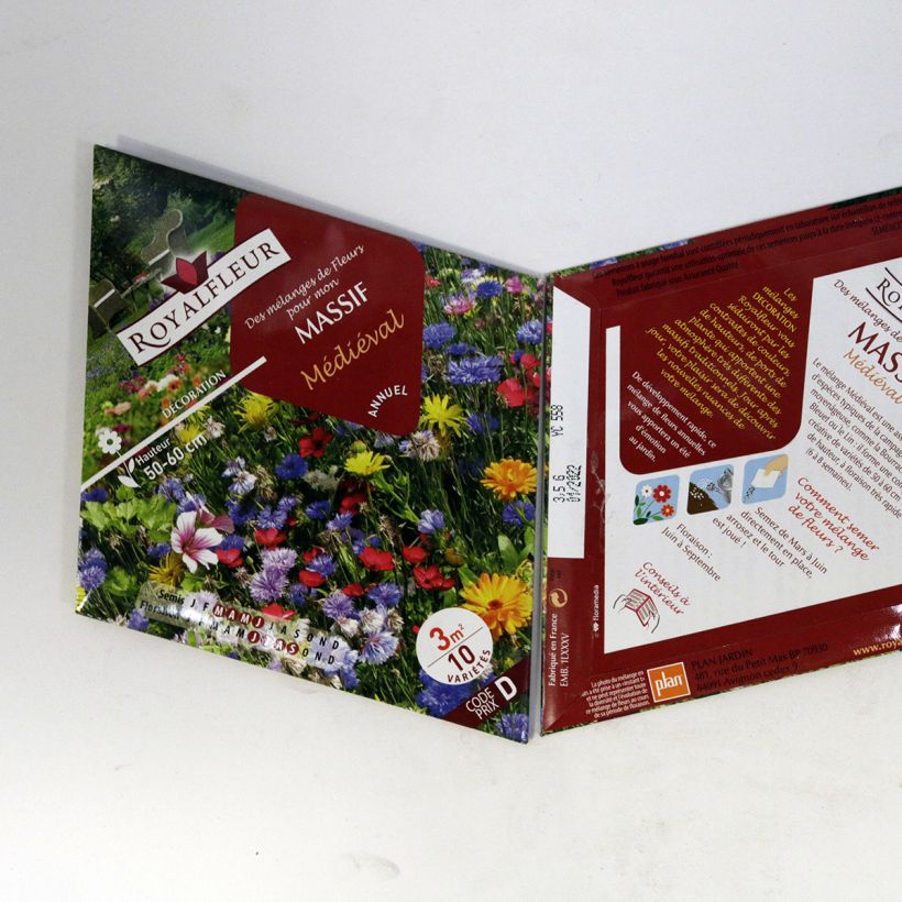 Beispiel eines Exemplars von Mischung für mittelalterliches Beet - Beutel 3 m2 die Tüte mit Samen von 3.5 Gramm wie geliefert