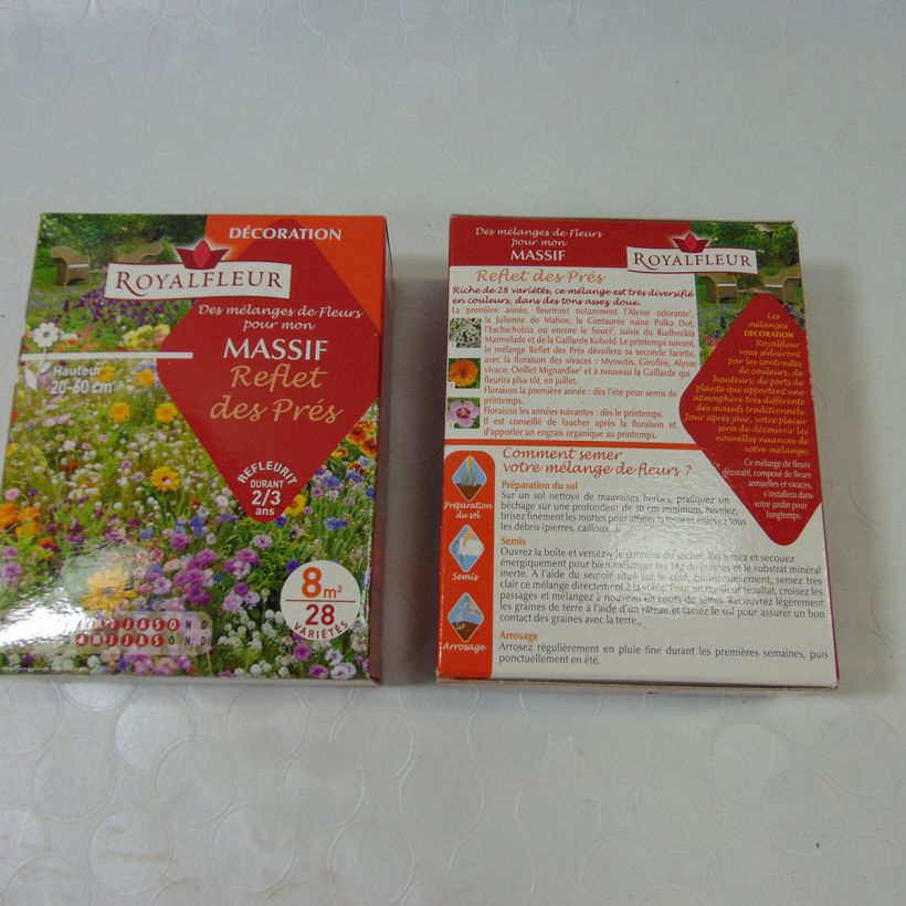 Beispiel eines Exemplars von Mischung für Blumenbeete mit Wiesencharakter - Box für 8 m2 die Tüte mit Samen von 14 Gramm wie geliefert