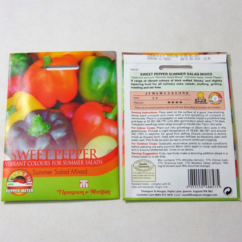 Beispiel eines Exemplars von Paprika Summer Salad Mixed die Tüte mit 14 Samen wie geliefert
