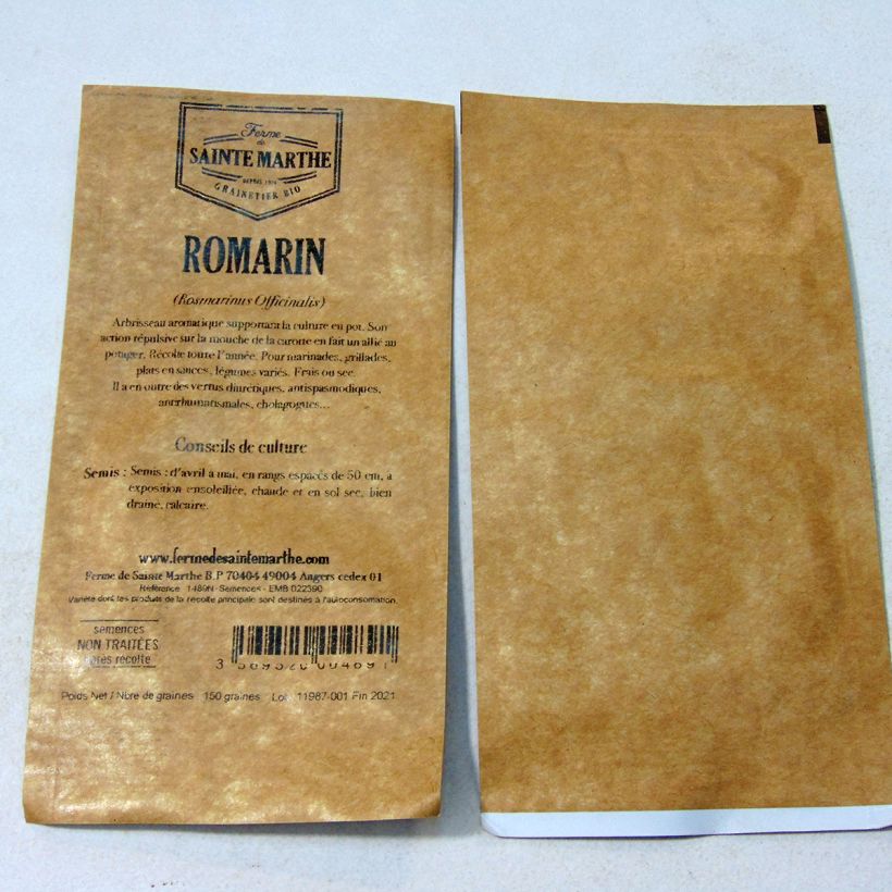 Beispiel eines Exemplars von Rosmarin Bio - Ferme de Sainte Marthe - Rosmarinus officinalis die Tüte mit 150 Samen wie geliefert