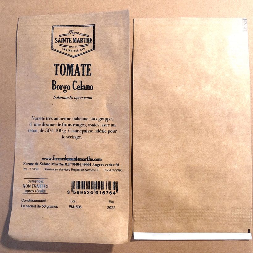 Beispiel eines Exemplars von Tomate Borgo Celano die Tüte mit 50 Samen wie geliefert