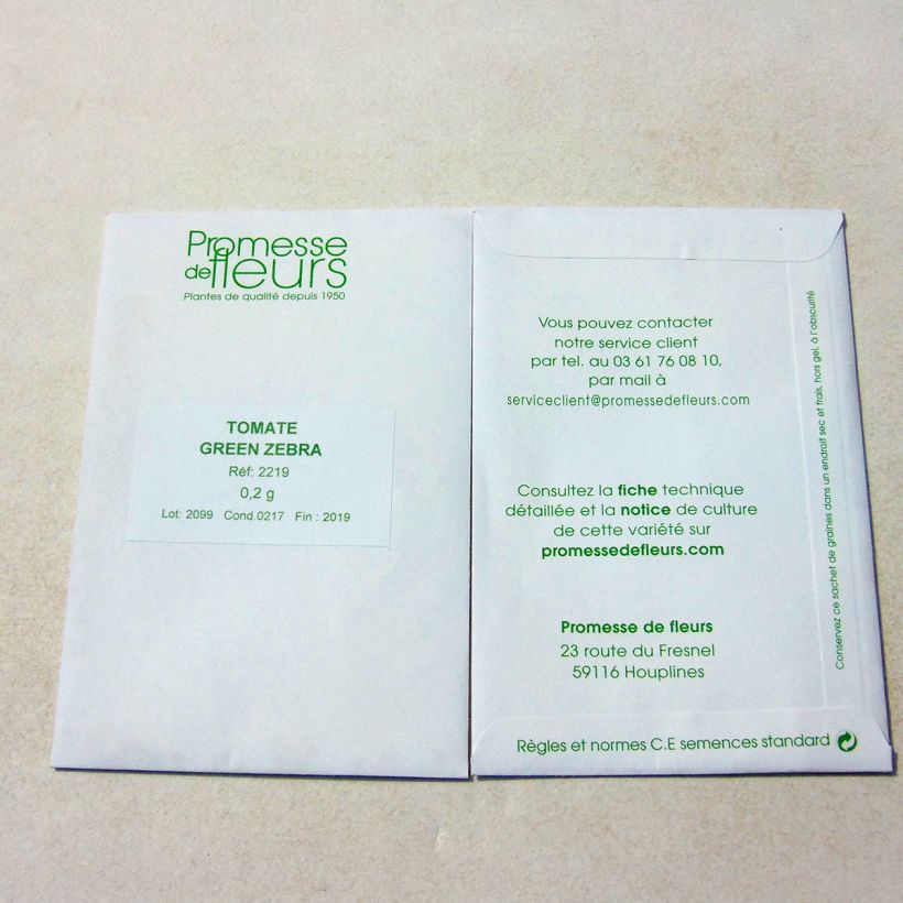 Beispiel eines Exemplars von Tomate Green Zebra die Tüte mit 40 ? 60 Samen (0,2g) wie geliefert