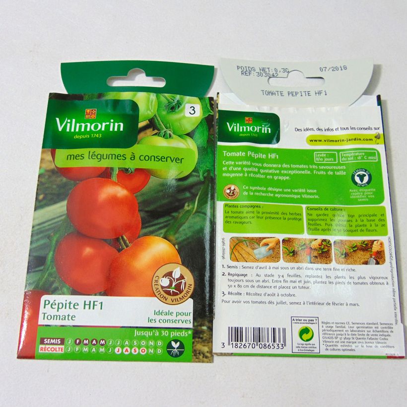 Beispiel eines Exemplars von Kirschtomate Pépite - Vilmorin die Tüte mit 90 Samen (0.3g) wie geliefert