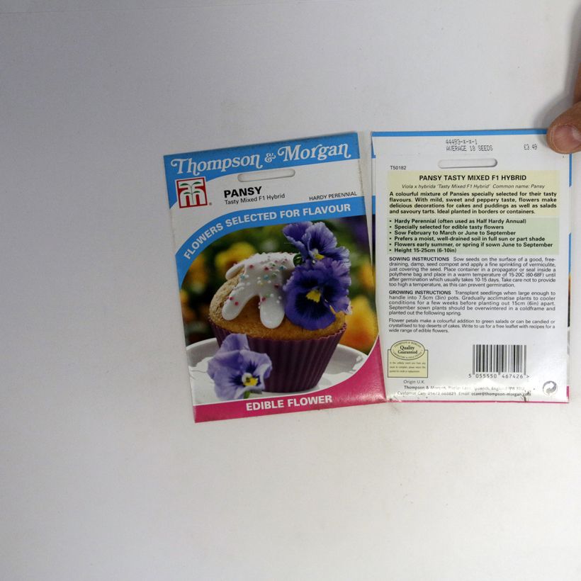 Beispiel eines Exemplars von Stiefmütterchen Tasty (Samen) die Tüte mit 18 Samen wie geliefert