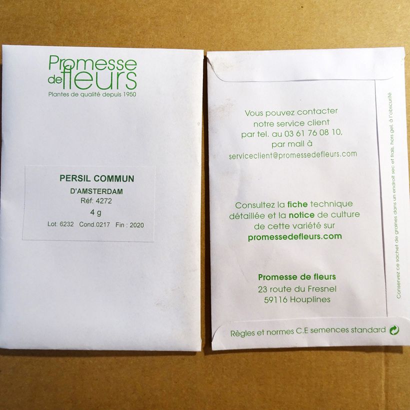 Beispiel eines Exemplars von Garten-Petersilie Amsterdam - Petroselinum crispum die Tüte mit 1700 Samen (4g) wie geliefert