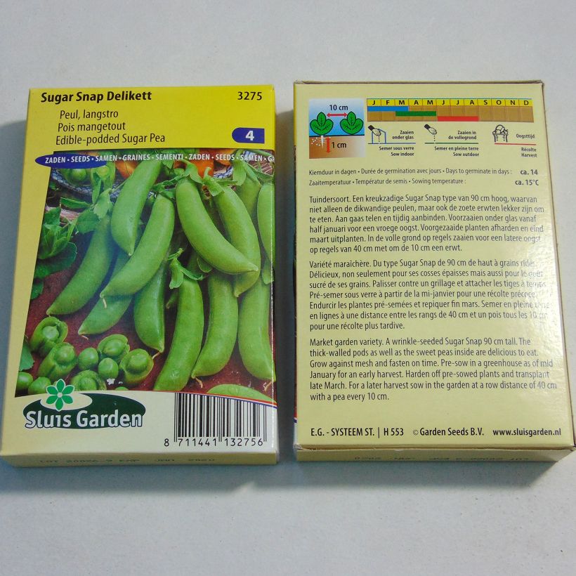 Beispiel eines Exemplars von Riesige Erbse Sugar Snap Delikett die Tüte mit 225 Samen (75g) wie geliefert