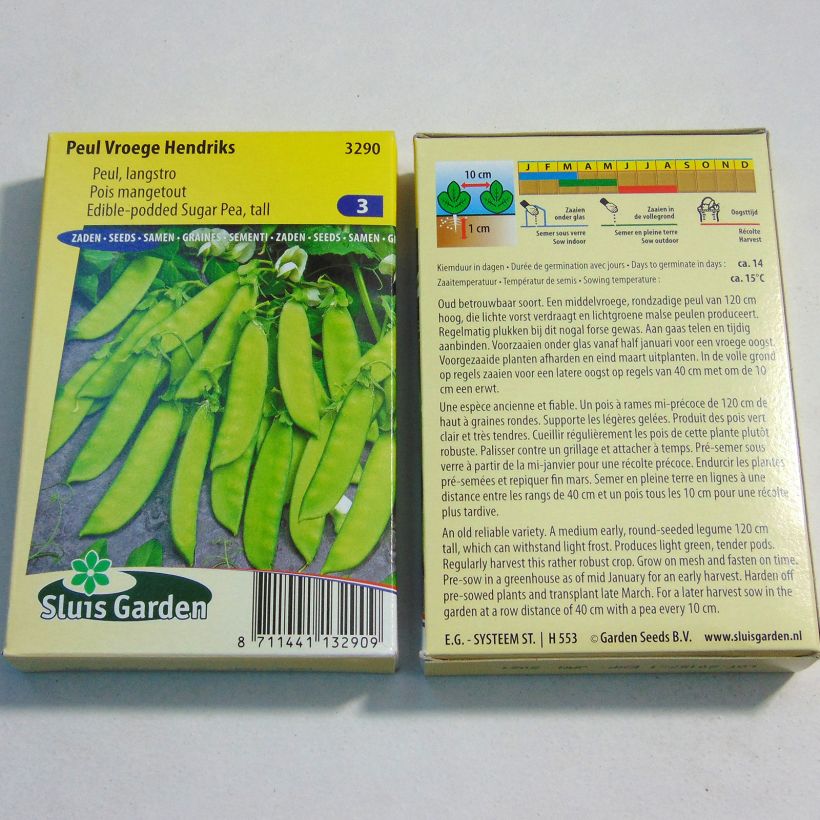Beispiel eines Exemplars von Riesige Erbse Vroege Hendriks die Tüte mit 300 Samen (100g) wie geliefert
