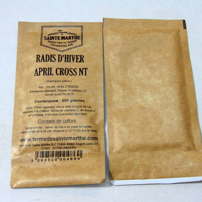 Beispiel eines Exemplars von Rettich April Cross die Tüte mit 500 Samen (7g) wie geliefert