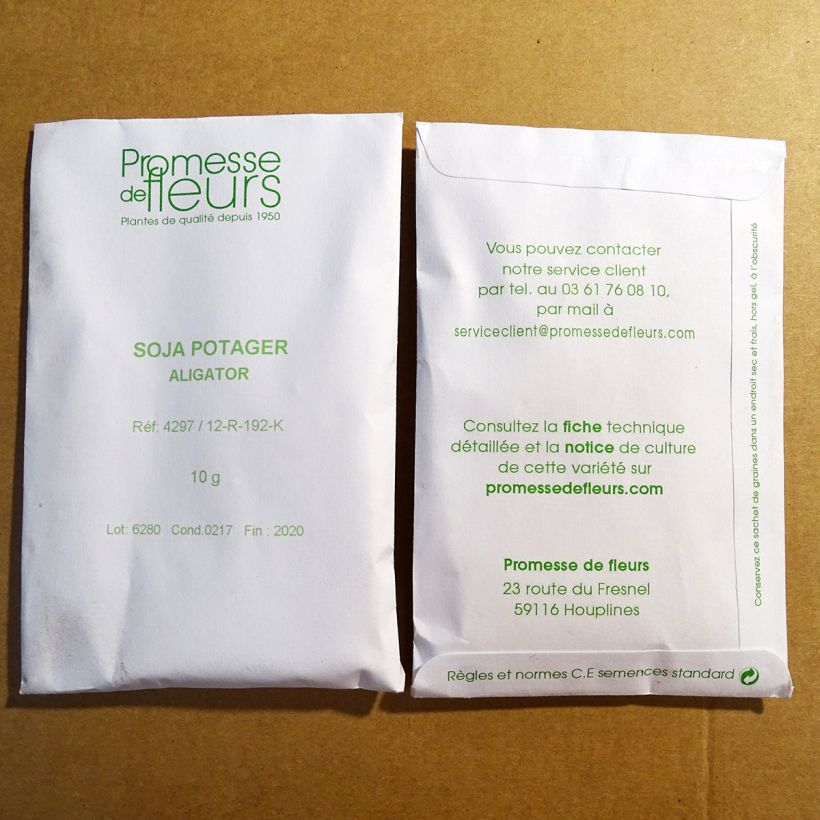 Beispiel eines Exemplars von Sojabohne - Glycine hispida die Tüte mit 50 ? 80 Samen (10g) wie geliefert