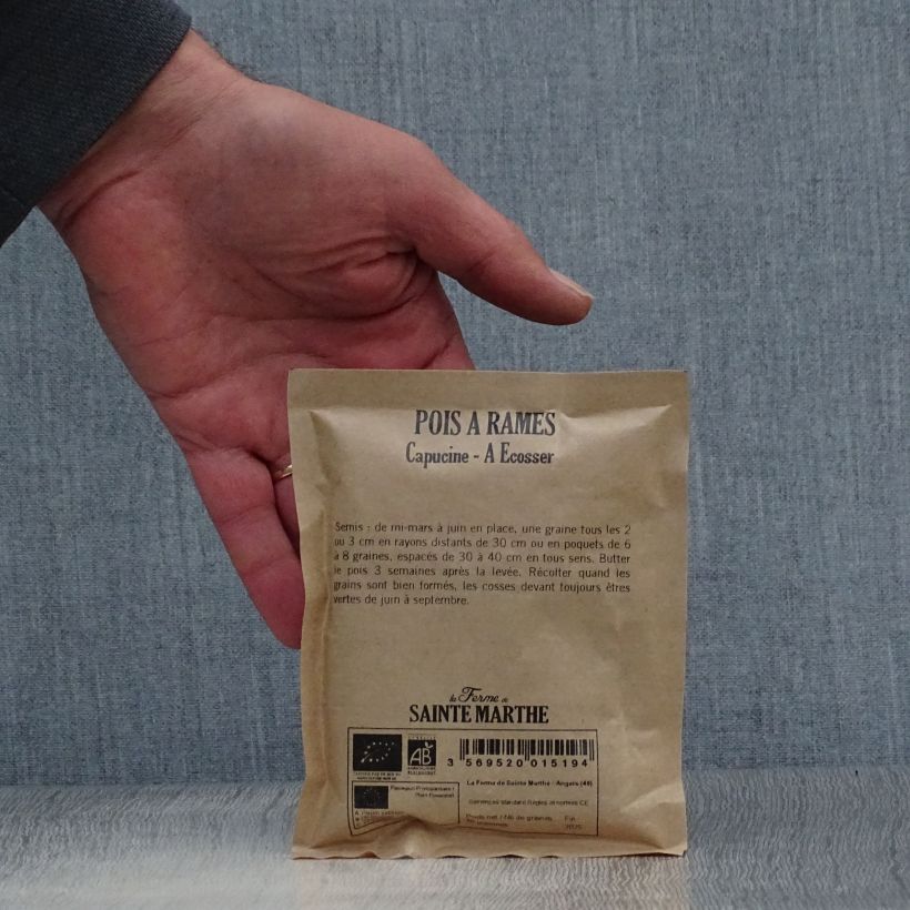 Beispiel eines Exemplars von Riesige Erbse Capucine ou Blauwschokker Bio die Tüte mit 150 Samen (50g) wie geliefert