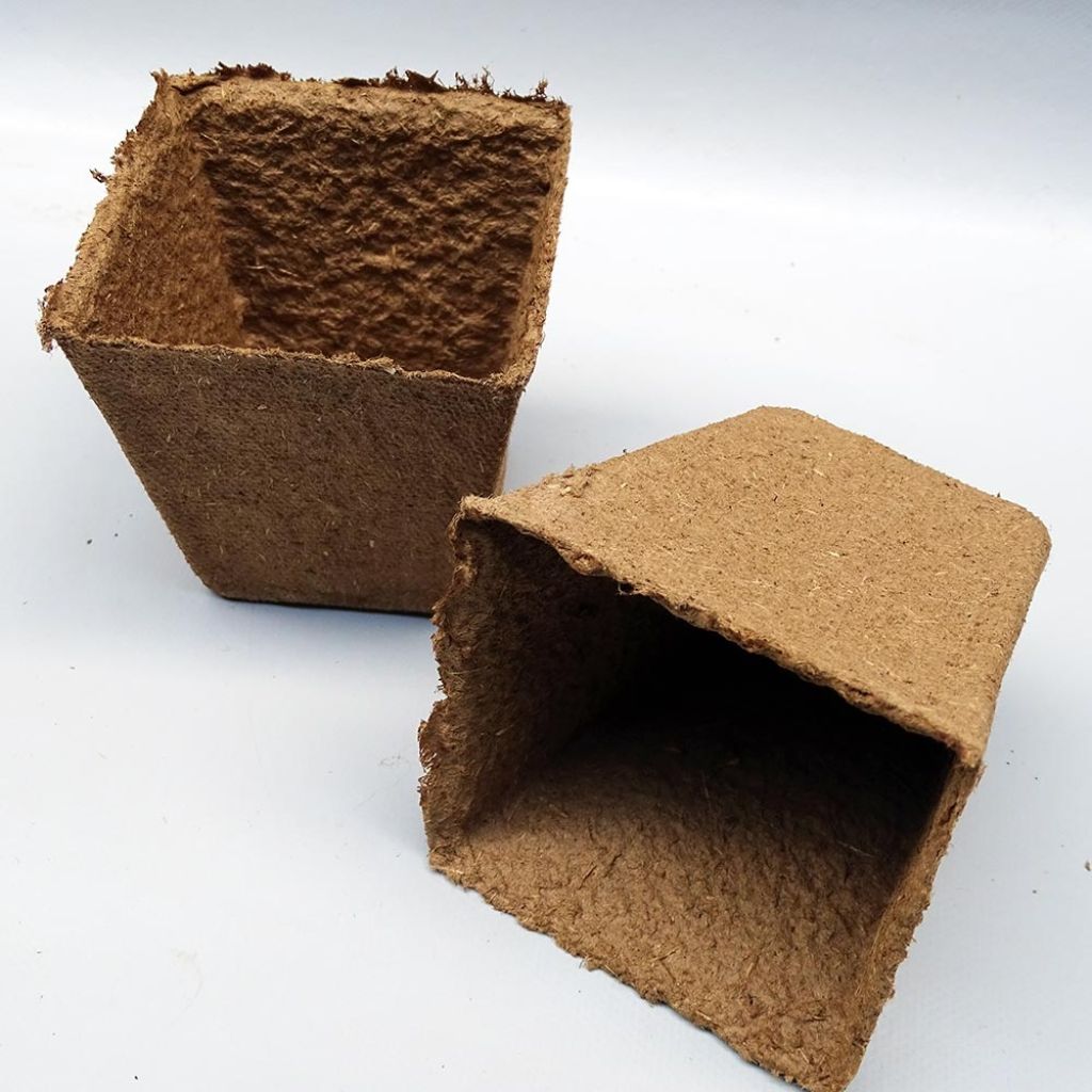 Pots carrés biodégradables FERTILPOT - 8 x 8 x 8 cm - vendu par 24